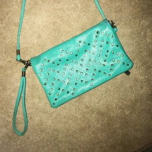 Turquoise wristlet/purse